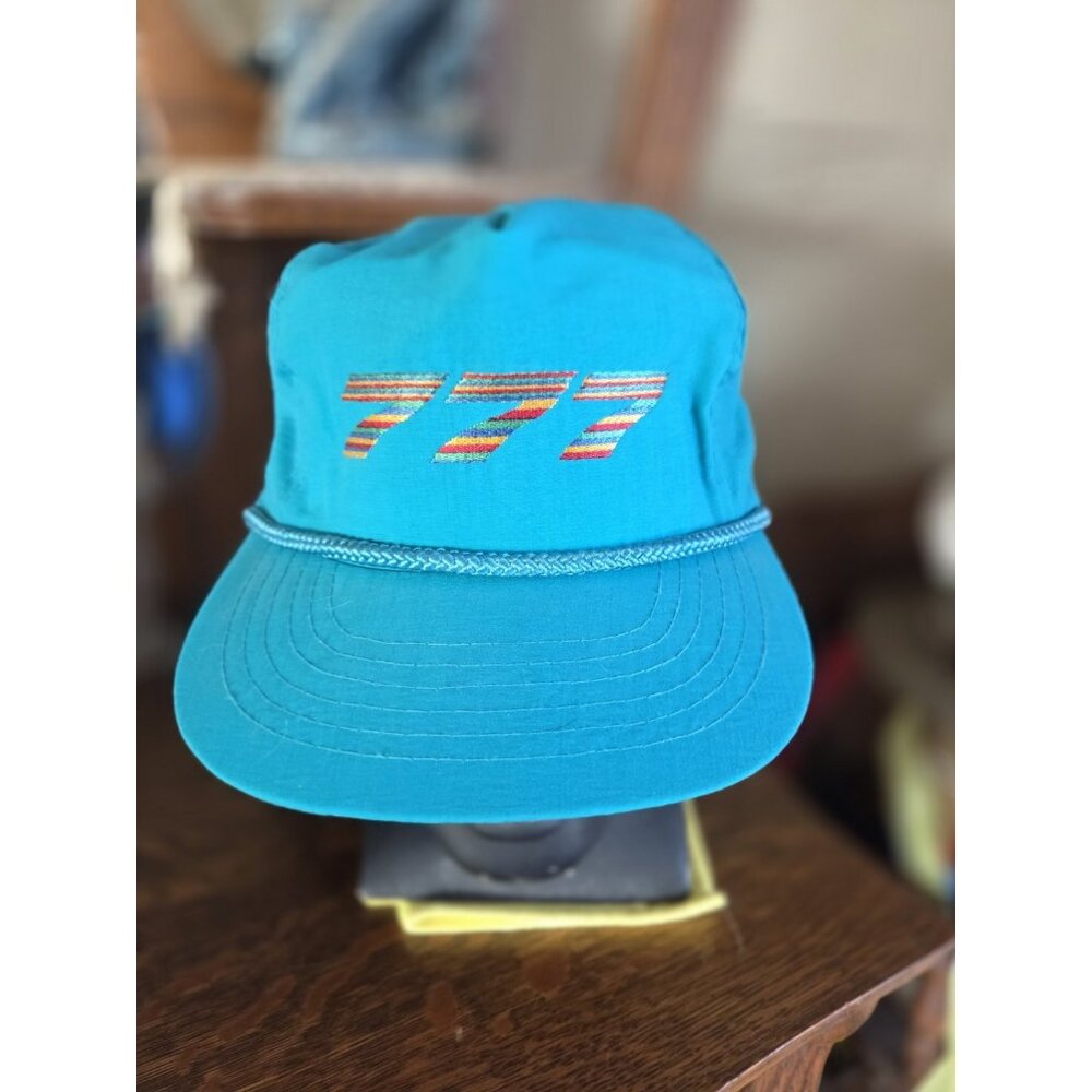 NWT Vintage Boeing‎ 777 Hat Teal Embroidered Adjustable Snapback